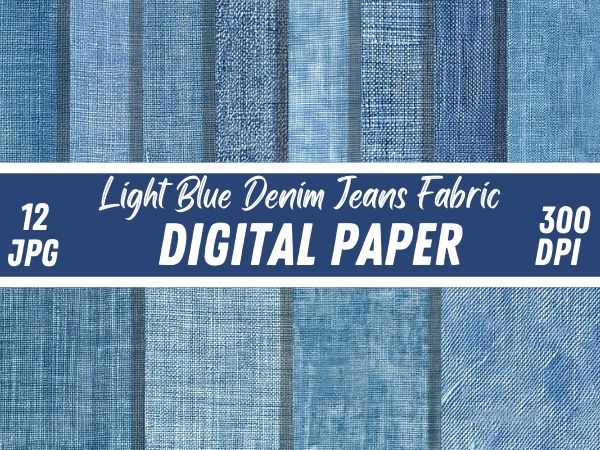 Denim Fabric Light Blue Texture Paper